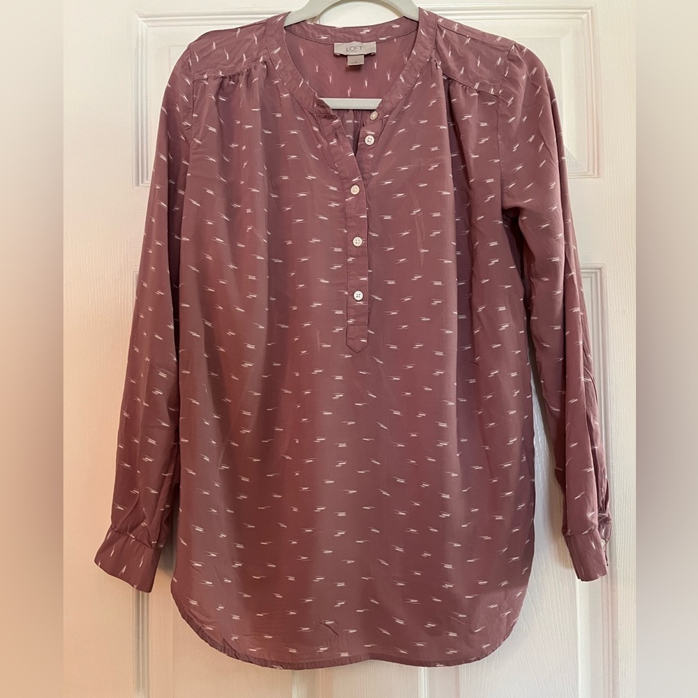 Loft/women’s LS blouse, Mauve, size S
